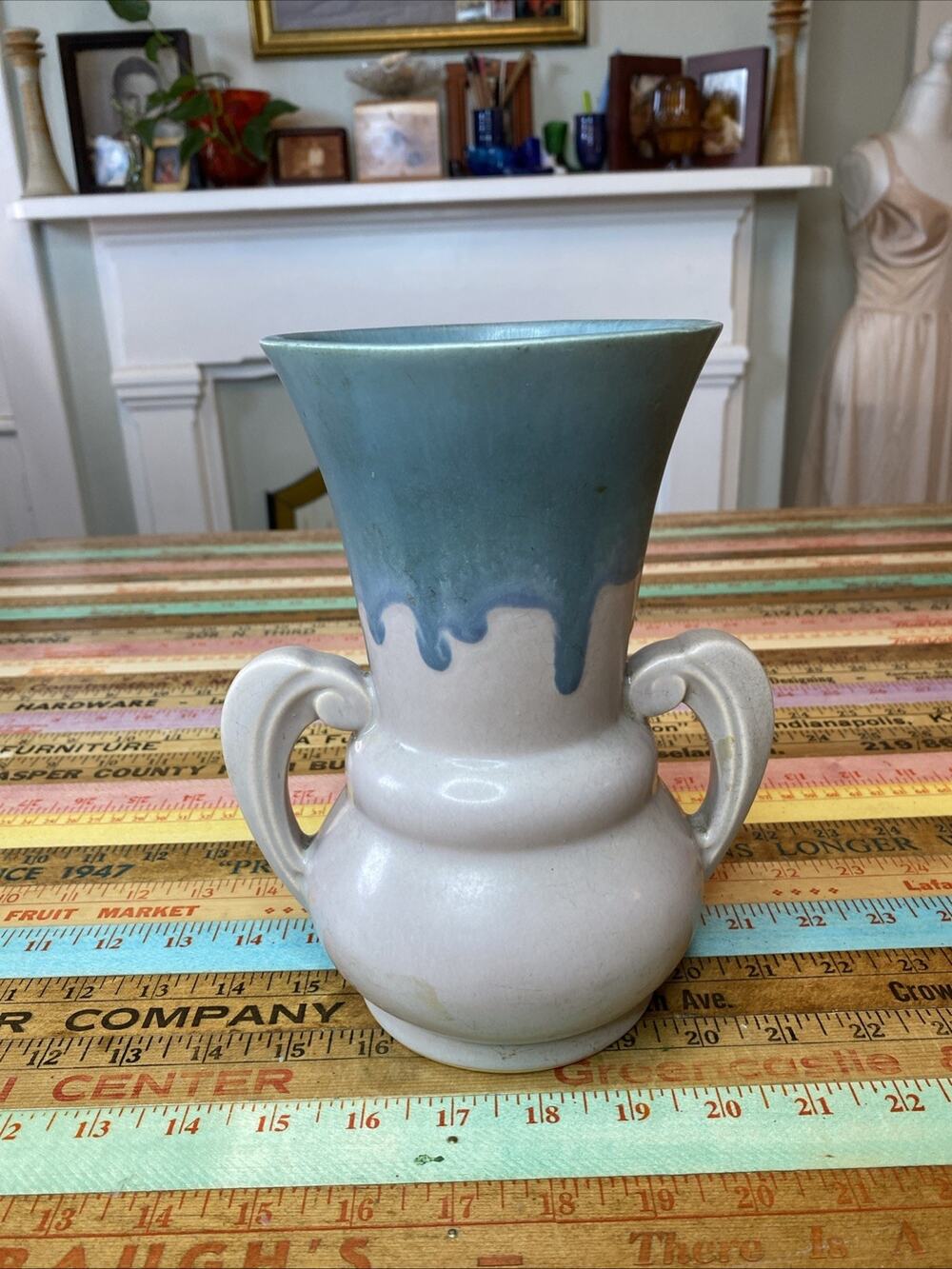 RARE ART DECO CIRCA 1910 Early ROSEVILLE ART POTTERY CARNELIAN VASE 8.5 Nouveau